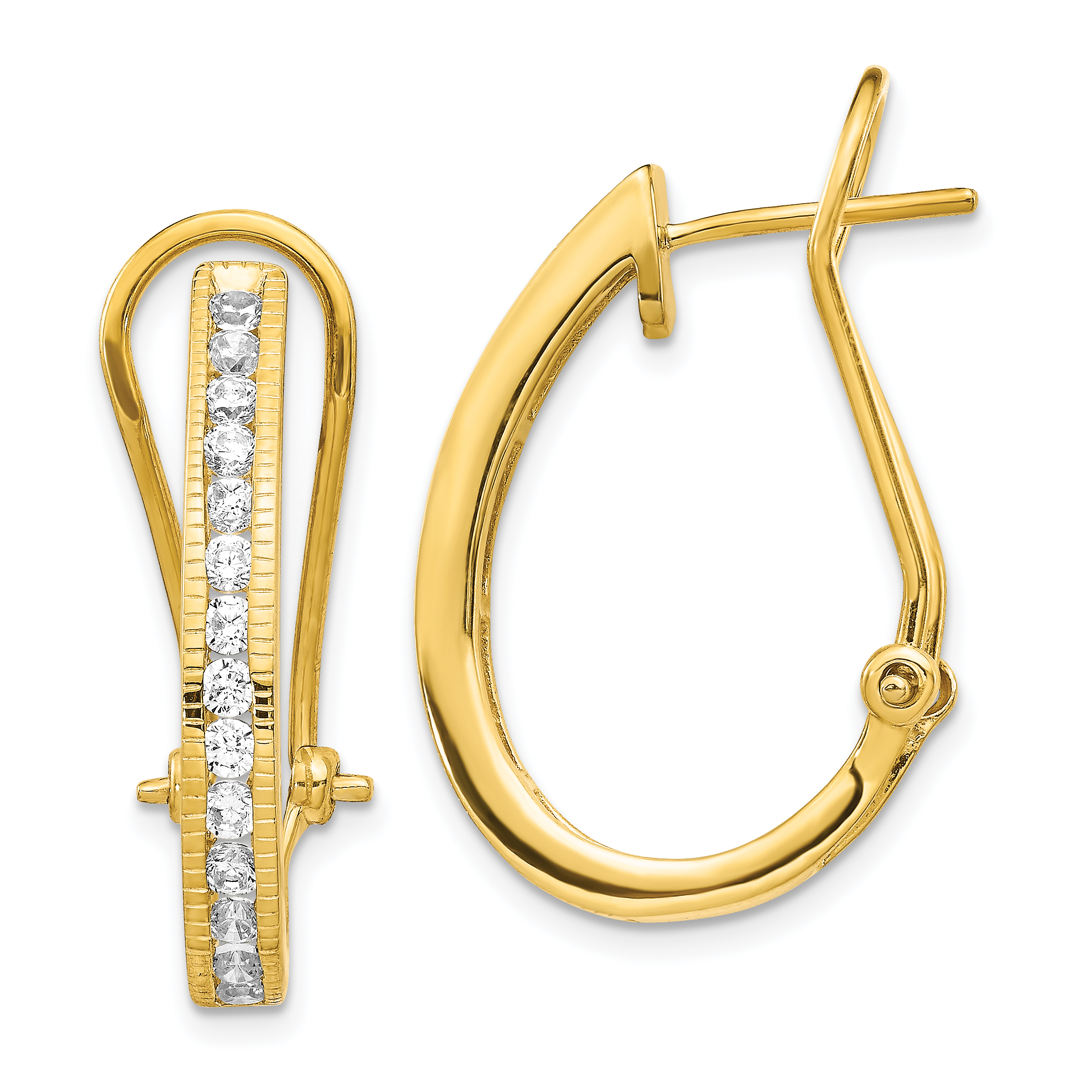1/2 Carat Diamond Inside Out Hoop Earrings 14k Yellow Gold Antique