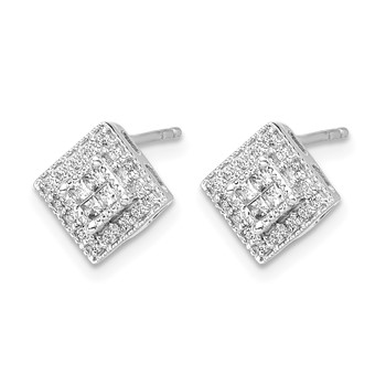 14K White Gold Lab Grown VS/SI+ G+ Dia Post Earrings — alternate view