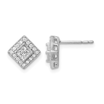 14K White Gold Lab Grown VS/SI+ G+ Dia Post Earrings