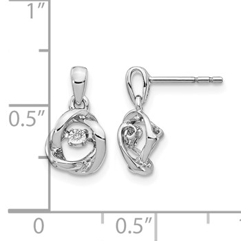 14k White Gold Fancy Moving Diamond Dangle Post Earrings — alternate view
