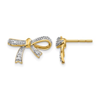 14k 1/20 carat Diamond Bow Post Earrings