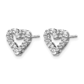 14k White Gold Diamond Heart Earrings-Mtgs Only-No dias — alternate view