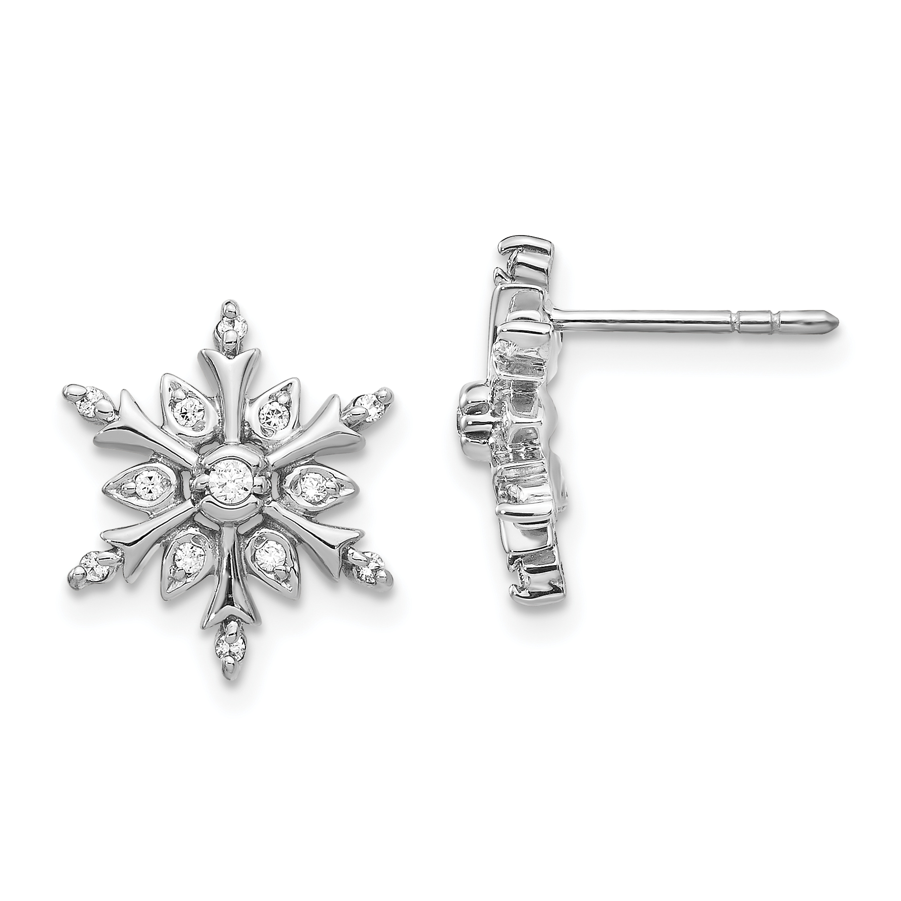 Sterling Silver Snowflake CZ Fashion Stud Earrings #E1857-01 – BERRICLE