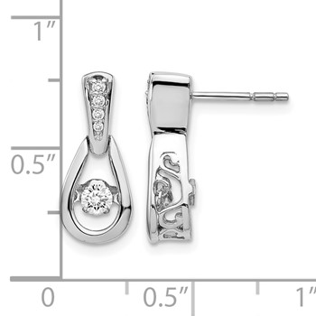 14k White Gold 1/4 carat Vibrant Moving Diamond Post Earrings — alternate view