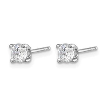 14k White Gold 1/2 carat Lab Grown Diamond VS/SI+ G+ Post Earrings — alternate view