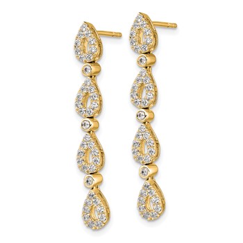 14K Yellow Gold Lab Grown Diamond VS/SI+ G+ Teardrop Earrings — alternate view