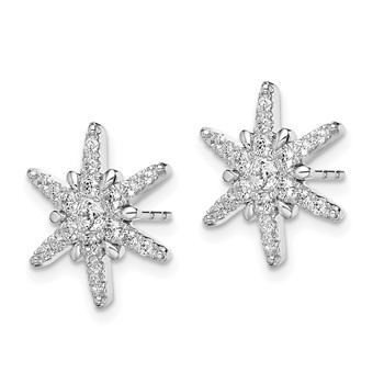 14k White Gold 5/8 carat Lab Grown Diamond VS/SI+ G+ Complete Star Post Earrings — alternate view