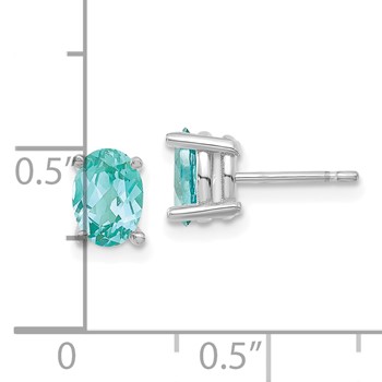 14K White Gold Lab Grown Diamond VS/SI FGH & Cr Paraiba Solitaire Earrings — alternate view