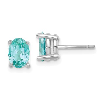14K White Gold Lab Grown Diamond VS/SI FGH & Cr Paraiba Solitaire Earrings