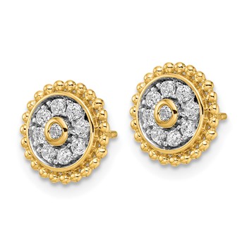 14k 1/3 carat Lab Grown Diamond VS/SI+ G+ Circle Post Earrings — alternate view