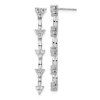 14k White Gold 1 carat Lab Grown Diamond VS/SI+ G+ Complete Marquise Dangle Cluster Post Earrings
