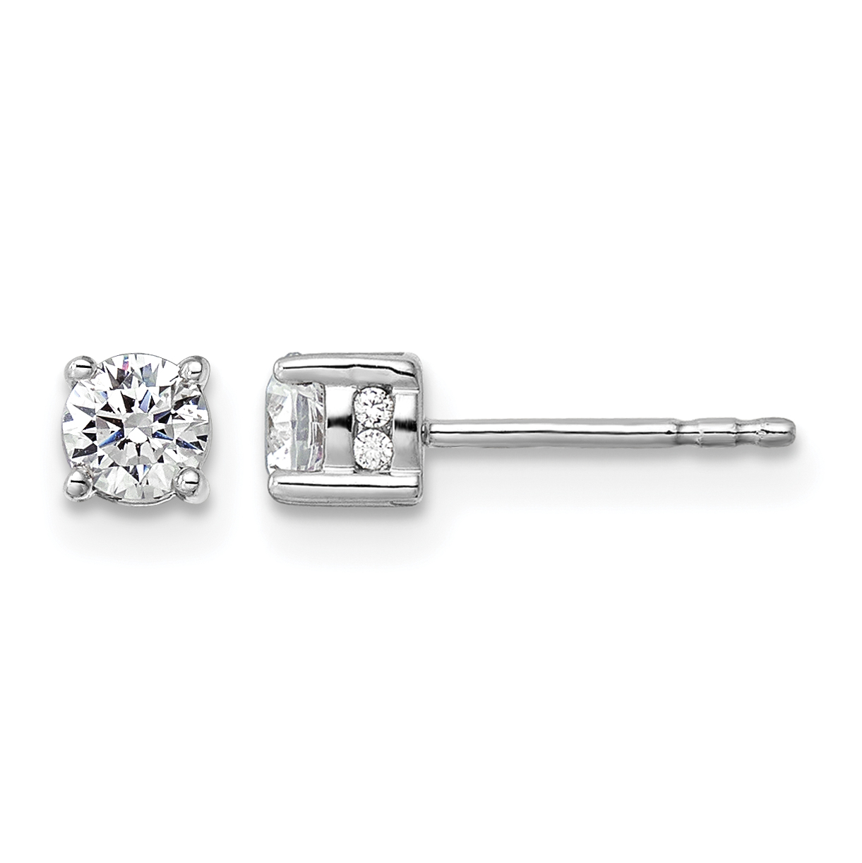 10k White Gold 1/2 ct Lab Grown Diamond VS/SI+ G+ Comp Stud Post Earrings