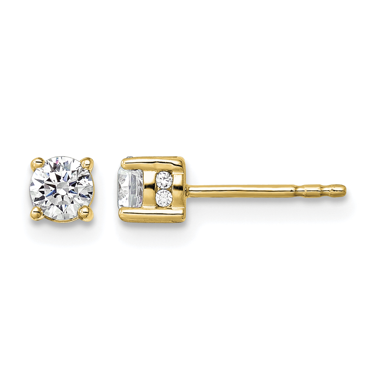 10k 1/2 ct Lab Grown Diamond VS/SI+ G+ Complete Stud Post Earrings