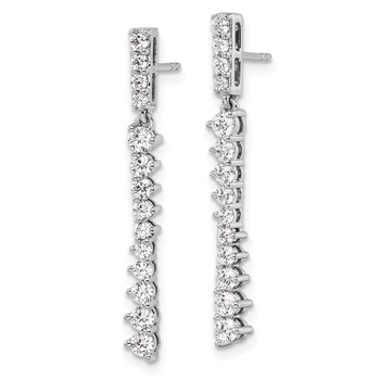 14k White Gold 1 carat Lab Grown Diamond VS/SI+ G+ Complete Dangle Post Earrings — alternate view