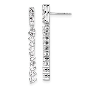 14k White Gold 1 carat Lab Grown Diamond VS/SI+ G+ Complete Dangle Post Earrings