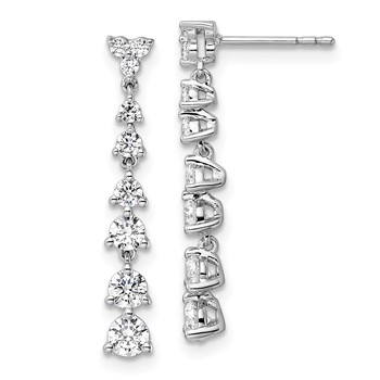 14k White Gold 1 carat Lab Grown Diamond VS/SI+ G+ Complete Dangle Post Earrings