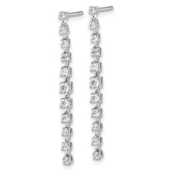 14k White Gold 3/4 carat Lab Grown Diamond VS/SI+ G+ Complete Dangle Post Earrings — alternate view