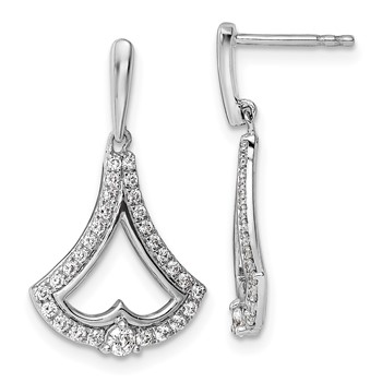 14k White Gold 1/2 carat Diamond Post Dangle Earrings