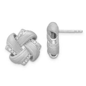 Sterling Silver CZ Love Knot Post Earrings