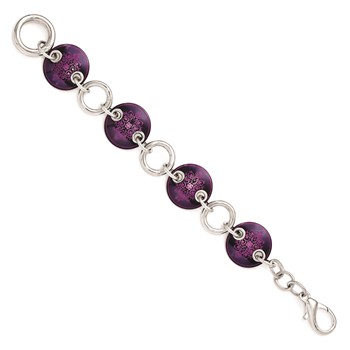 Edward Mirell Black Ti & Sterling Silver Anodized Pink Bracelet — alternate view