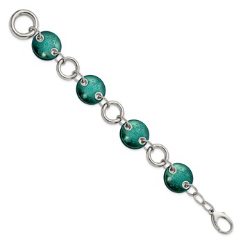Edward Mirell Black Ti & Sterling Silver Anodized Teal Bracelet — alternate view