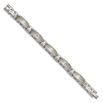 Edward Mirell Titanium Facet Edge .12ct Dia Brushed&Polished Link Brace — alternate view
