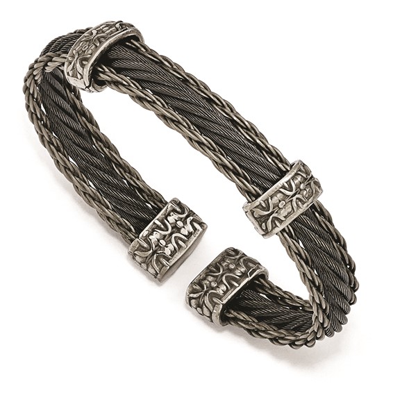 Edward Mirell Titanium Black Memory Cable & Black Titanium Cuff