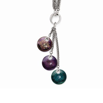 Edward Mirell Black Ti Multi-color Anodized & Sterling Silver Necklace