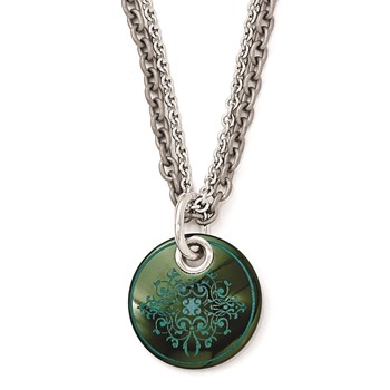 Edward Mirell Black Ti Teal Anodized & Sterling Silver w/ 2in ext. Necklace