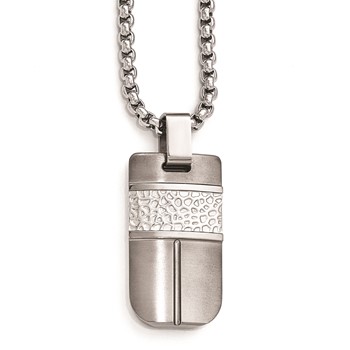Edward Mirell Titanium & Sterling Silver Hammered Pendant Necklace