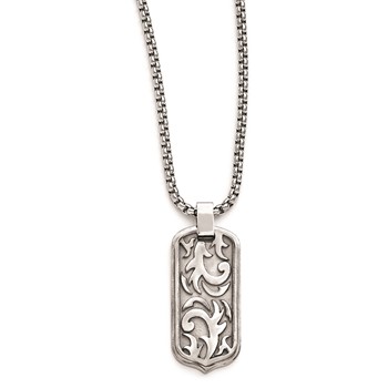 Edward Mirell Titanium Cable Dog Tag Pendant Necklace
