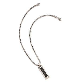 Edward Mirell Titanium & Black Memory Cable w/Stainless Steel Necklace — alternate view