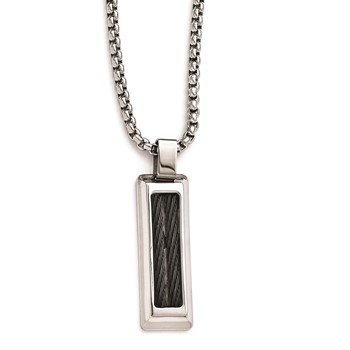 Edward Mirell Titanium & Black Memory Cable w/Stainless Steel Necklace
