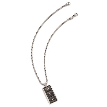 Edward Mirell Black Ti & Black Spinel w/Sterling Silver Bezel Pendant Neckl — alternate view