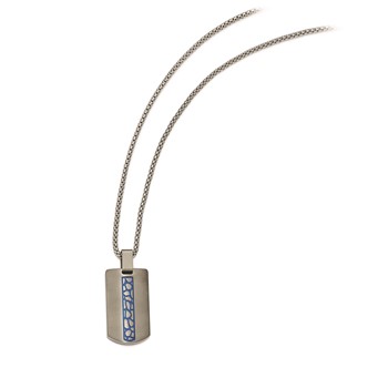 Edward Mirell Titanium Blue Anodized Brushed & Polished Necklace — alternate view