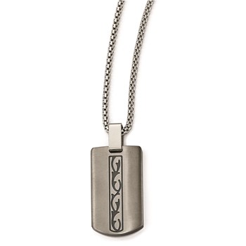 Edward Mirell Titianium & Black Ti Brushed & Polished Necklace