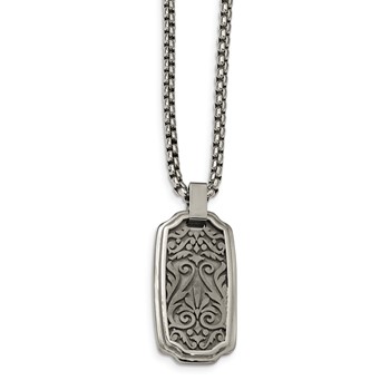 Edward Mirell Titanium Brushed & Polished Casted Pendant Necklace