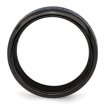 Edward Mirell Black Ti Patterned Blue Anodized Polished 9mm Band — alternate view