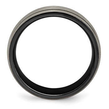 Edward Mirell Black Ti Grooves and Textured Lines 7mm Band — alternate view