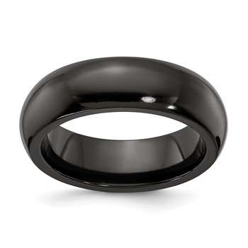 Edward Mirell Titanium Black Ti Domed 7mm Band