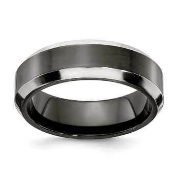 Edward Mirell Titanium Black Ti Grey Edges 7mm Band