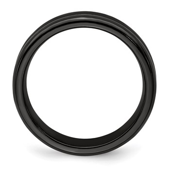 Edward Mirell Titanium Black Ti with Grooves 6mm Band — alternate view