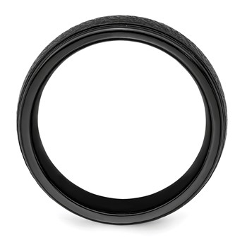 Edward Mirell Titanium Black Ti Hammered 7mm Band — alternate view