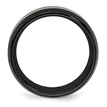 Edward Mirell Titanium Black Ti Flat Top Beveled Edge 8mm Band — alternate view