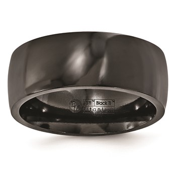 Edward Mirell Titanium Black Ti Polished 8.5mm Band