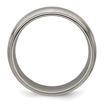 Edward Mirell Titanium Brushed & Polished Beveled 6mm Band — alternate view