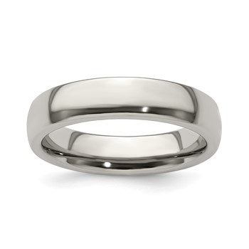 Edward Mirell Titanium Half Round 5mm Polished Band Size 5