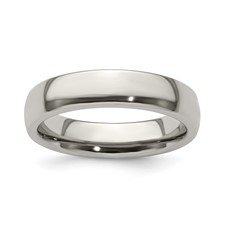 Edward Mirell Titanium Polished Half Round 5mm Band Edward Mirell Titanium Polished Half Round 5mm Band
