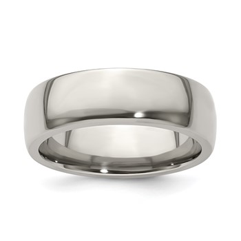 Edward Mirell Titanium Half Round 7mm Polished Band Size 6