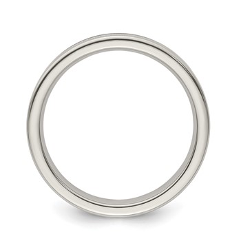 Edward Mirell Titanium Brushed/Polished Flat Milgrain 4mm Band Size 5 — alternate view